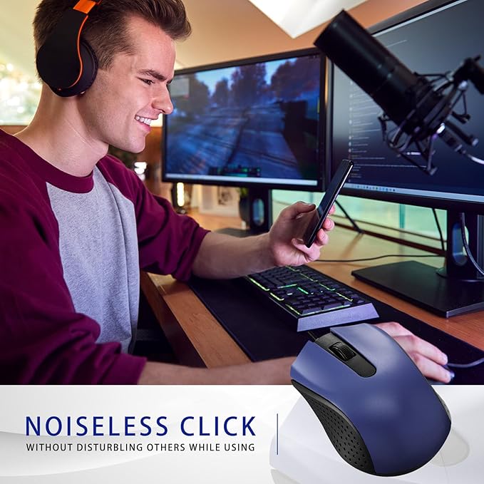 30 Pcs USB Wired Mouse Computer 3 Button Mice Bulk Corded USB Mouse for PC Desktop Laptop Computer Office School Home Classroom Supplies (Blue)