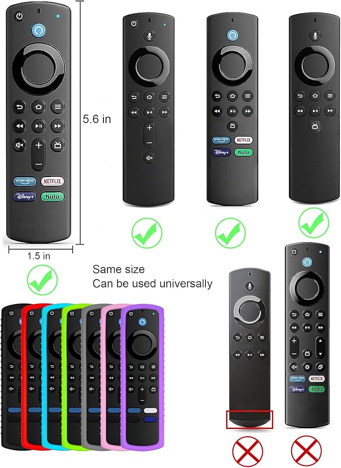 (3 Pack) Protective Cover for Fire TV Stick Remote, Friendly Silicone Material, DropProof, DustProof, Washable, Compatible with Most Models of Fire Stick 4k Remote Case, FireTV Remote Skin