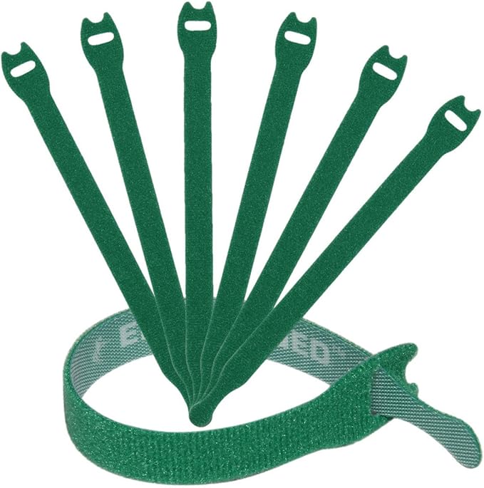 Reusable Cable Ties 1/2" x 8" for Cable Management and Organizing Cords - 30 Pack Bundled with 2 Bonus Cinch Straps (Green)