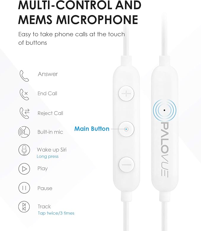 PALOVUE Lightning Headphones Earphones Earbuds Compatible iPhone 14 13 12 11 Pro Max X XS Max XR 8 Plus 7 Plus MFi Certified with Microphone Controller SweetFlow White