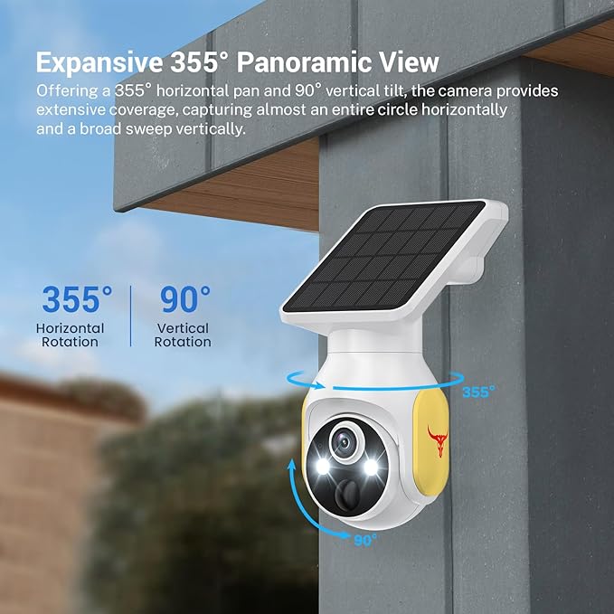 Solar-Powered 1080p WiFi Battery Camera, Security Cameras Wireless Outdoor for Home Surveillance, AI Human Detection, Color Night Vision, Cloud Storage (4G)