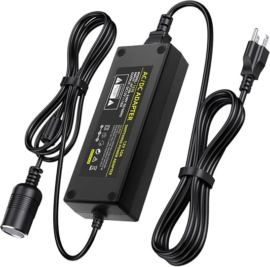 110V-240V to 12V 120W/10A Car Cigarette Lighter Socket AC/DC Power Supply Adapter for Car Inflator Refrigerator Vacuum Cleaner Stand-up Paddleboard (SUP) Pump