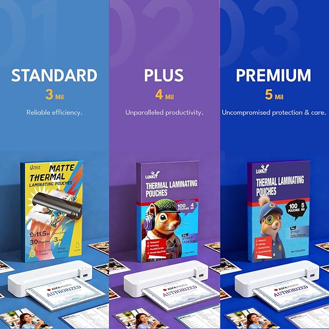 Uinkit 5Mil 100Pack Legal Size Laminating Sheets, 8.5"x14" (9x14.5) Laminate Pouches, Bubble-Free Protector for Clear Photo Sticker Papers, Use in Office School Supplies with Thermal Laminator Machine