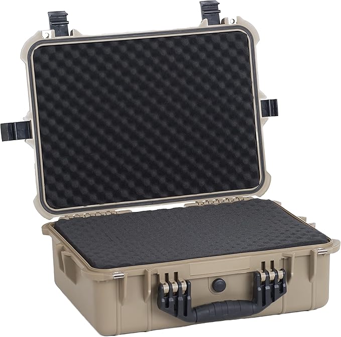 MEIJIA Portable Waterproof Protective Case,Hard Camera Case,Customized Fit Foam Inserted, Elegant Black,Fit for Camera, Equipments, Lens,Drones(Black)