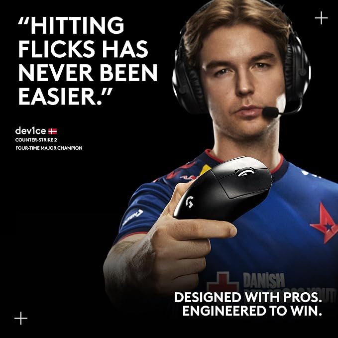 Logitech G PRO X Superlight 2 Wireless Gaming Mouse, 60g Pro-Grade with 5 Programmable Buttons, 44k DPI Sensor, 8kHz Report Rate, USB-C Charging for PC/Mac - Magenta