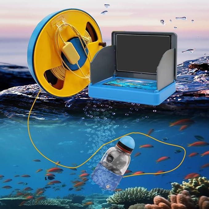 360° Underwater Fishing Camera with 5 Inch Portable Monitor Night Performance Fishfinder 1000 TVL 30M Cable