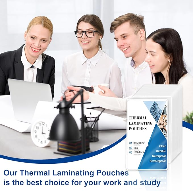 1000 Pack 5mil 2.25“x3.75" Thermal Laminating Pouches Badge Laminate Pouches Clear Laminated Luggage Tags Printable Laminator Pouches for Business Permits Cards (1000, 2.25"x3.75"-5mil)