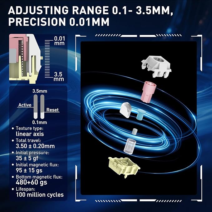Redragon K673 HE Rapid Trigger Gaming Keyboard, 81 Keys 8K Wired Mechanical Keyboard w/Next-Gen UltraMag 100% POM Silky Magnetic Switch, Dual-Module Floating Structure Design, 2-Layer Noise Dampening