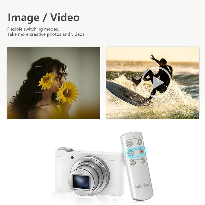 Wireless Camera Remote Control Shooting Grip and Tripod (White) with Remote Shutter Release - Replaces GP-VPT2BT for Sony ZV-1, A7 III, A6400, A7C, A7R IV, A9, FX-3, FX30, RX100 VII, RX0 II