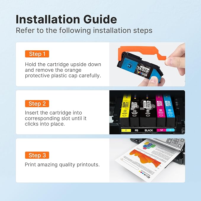 E-Z Ink 410 Ink Cartridges Remanufactured for Epson 410 410XL Printer Ink Cartridges 5 Pack Work with Expression XP-7100 XP-640 XP-830 XP-530 XP-630 XP-635 (Black, Cyan, Magenta, Yellow, Photo Black)