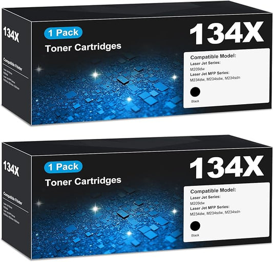 134X Black Toner Cartridges M234dw for HP 134A 134X W134A W1340X Toner Cartridges, Laser Jet M234dw M209dw M234sdw Compatible for HP Laser Jet MFP M234dw, M209dw, MFP M234sdw (2 Black with Chip)
