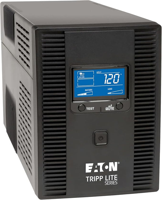 Tripp Lite SMART1500LCDT 1500VA 900W UPS Battery Back Up, AVR, LCD Display, Line-Interactive, 10 Outlets, 120V, USB, Tel & Coax Protection, 3 Year Warranty & Dollar 250,000 Insurance Black