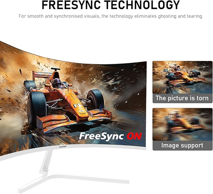 27 Inch PC Computer Screen,1800R Curved Gaming 280Hz Monitors, FHD 1080p 1ms, Freesync, 98% sRGB,178 ° Angle View HDMI2.0、DisplayPort, Compatible with Wall-Mounted 100 * 100MM-White