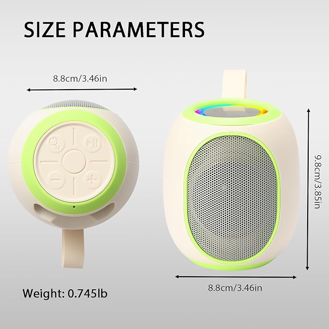 WS-338 Mini Bluetooth Replica Speaker – Portable HD Sound with LED Ring Light, Built-in Microphone, USB/TF Support, Surprise Gift for Music Lovers(Beige Green)