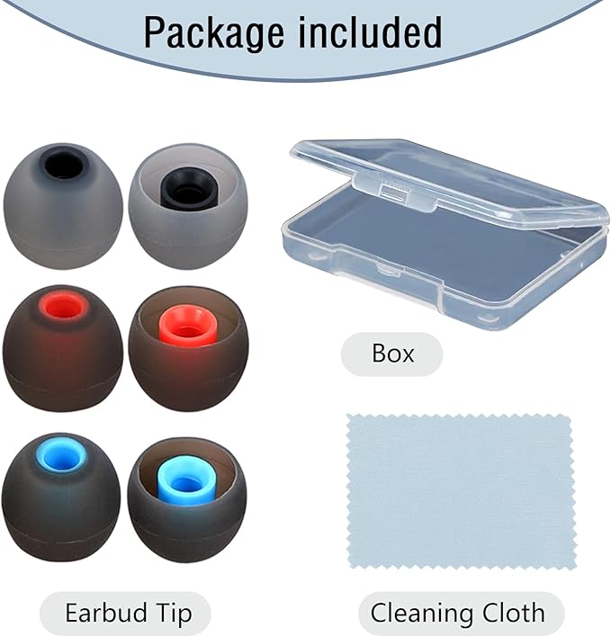 Silicone Replacement Earbud Tips Earbud Covers Ear Tips Fit for in-Ear Headphones (Inner Hole 3.8mm -5.1mm) Earbud Replacement Tips 9 Pairs