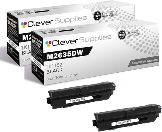 CS Replacement Toner Cartridge Compatible with Kyocera Mita M2635dw TK1152 Black M Series M2635dw Toner Cartridge 2 Pack