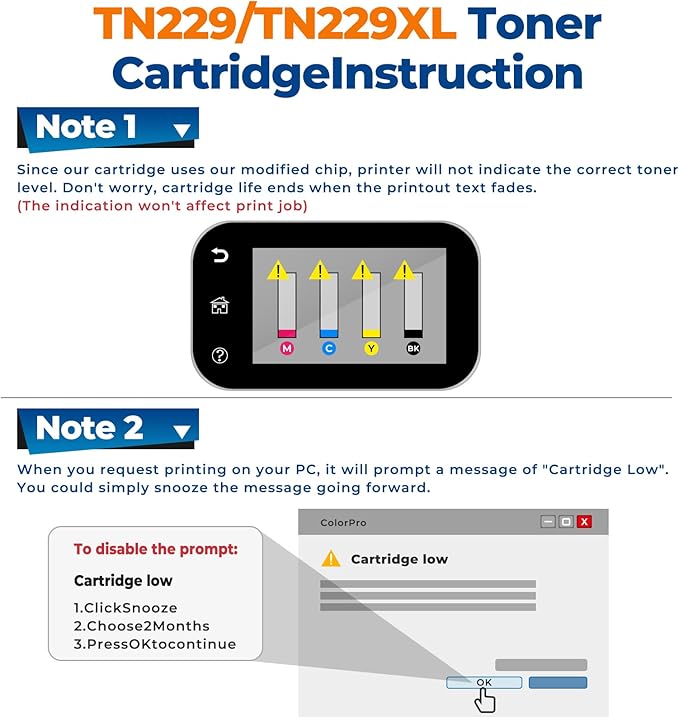 Compatible Brother TN229XL Toner Cartridges MFC-L3780CDW MFC-L3720CDW HL-L3280CDW Replacement for Brother TN229XL TN229 229 XL Work for MFC-L3720CDW MFC-L3780CDW L3765CDW HL-L3280CDW L3220CDW Printer