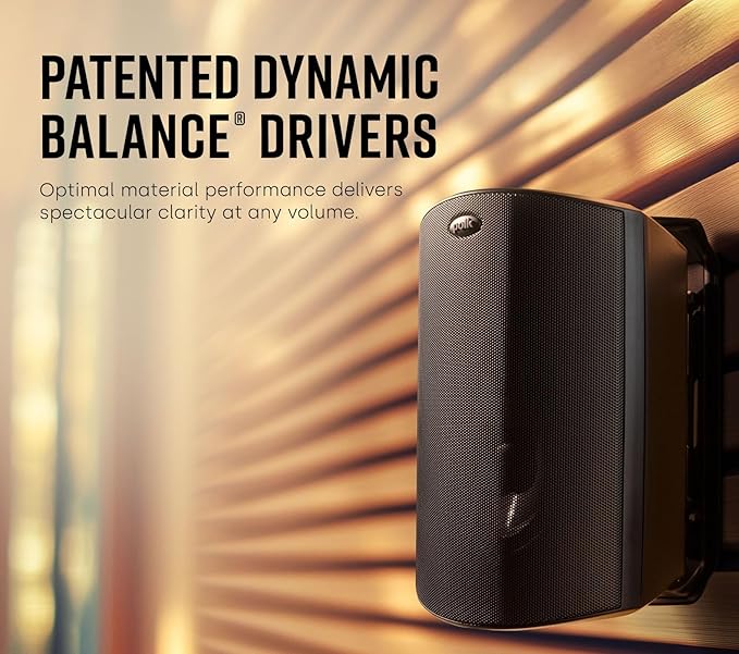 Polk Audio Atrium 5 Outdoor Speakers Wired with Powerful Bass (Pair, White), All-Weather Durability, Broad Sound Coverage, Speed-Lock Mounting System (Pack of 4)