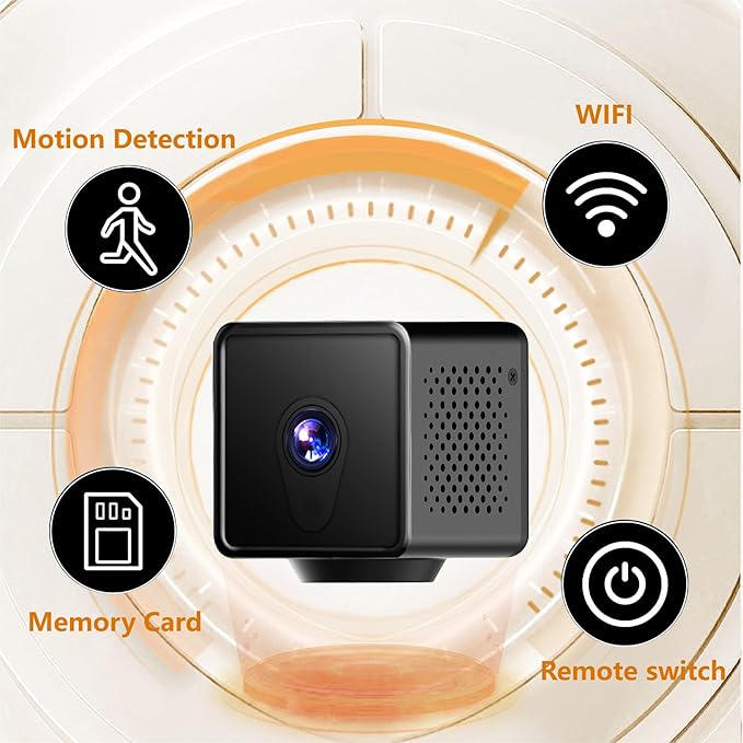 4K Wireless Wifi Security Camera Mini Home Indoor Outdoor Camera, Smart Home Camera Small Nanny Cam House Office Cameras Mobile Phone APP Remote, 150 Wide Angle Night Vision Motion Detection Cams