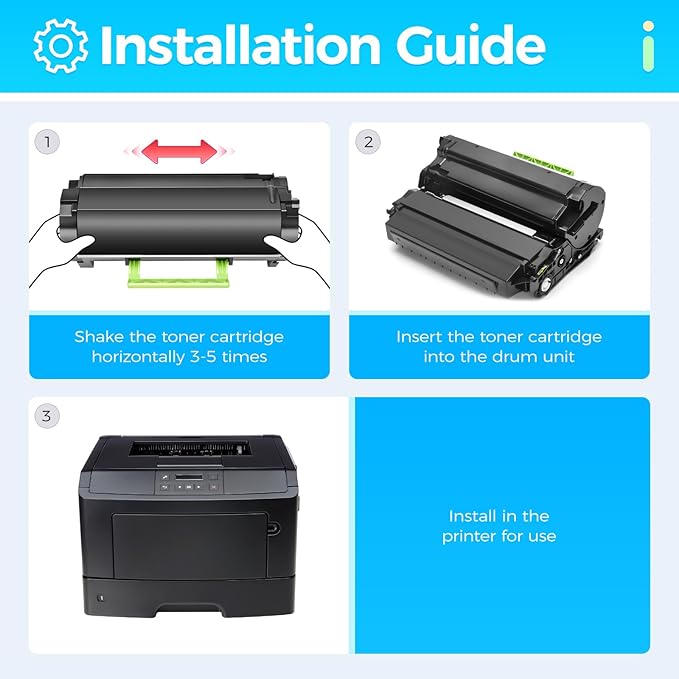 B2360 M11XH Toner Cartridge Black (High Yield with chip 1-Pack) Replacement for Dell B2360 M11XH Toner Compatible with Dell B2360 B2360d B2360dn B3460dn B3465dn B3465dnf Laser Printer Ink All-in-One