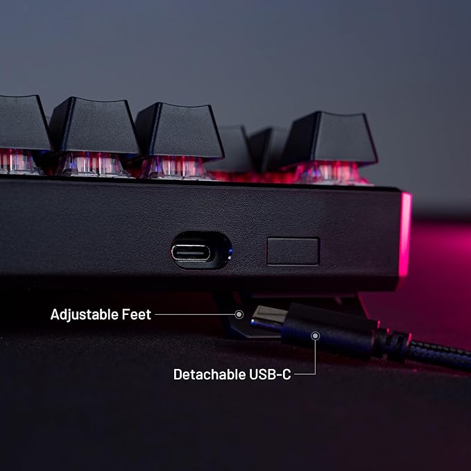 TECWARE Phantom+ 87 Key Mechanical Gaming Keyboard, RGB led, TKL 75% Keyboard, Thocky Sounding, Wraith Red Switch