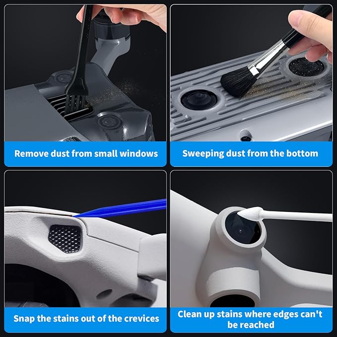 Drone Cleaning Kit for DJI, Holy Stone, Scoot, FPV Drone, Hobby RC Quadcopters & Multirotors - Ultimate Solution for Drone Maintenance - Safe for All Drone Surfaces - Enhance Performance and Clarity
