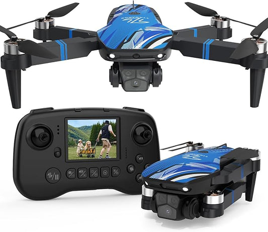 Drone with 4k Camera for Adults, Mini Drone with LCD Screen 2.8 Inch, 32G SD Card, Brushless Motor 270° Obstacle Avoidance, Foldable Remote Control Quadcopter for Beginners