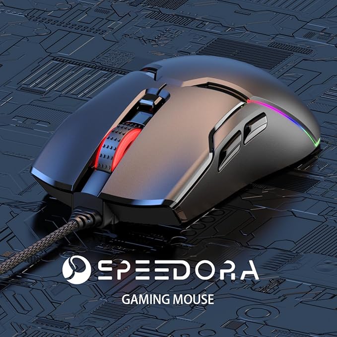 Wired Gaming Mouse,All Keys are editable, 12 Backlit Modes,8000 DPI Wired Optical Mouse,Software Supports diy Keybinds Button For Gamer Bigger and office
