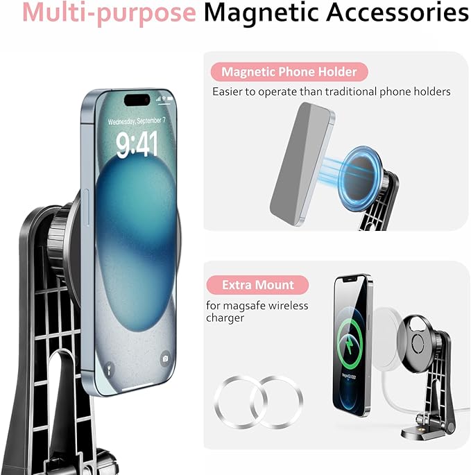 Aureday 12'' Selfie Ring Light with 62'' Tripod Stand and Magnetic Phone Holder, LED Ringlight for Recording/TikTok/Makeup/Photography, Circle Fill Light with Wireless Remote for iPhone&Android Phones