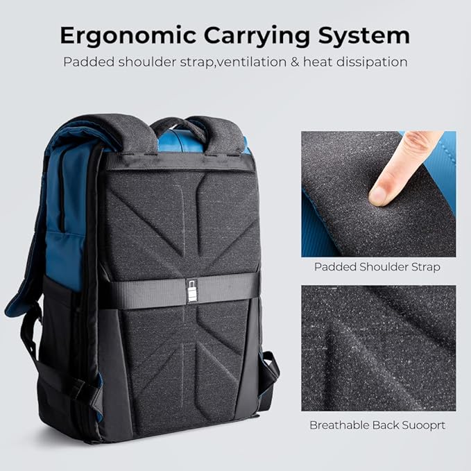 K&F Concept Camera Backpack, Camera Bags for Photographers Large Capacity Camera Case with Raincover,15-15.6 Inch Laptop Compartment Compatible for Canon/Nikon/Sony/DJI Mavic Drone(Backpack 20L)