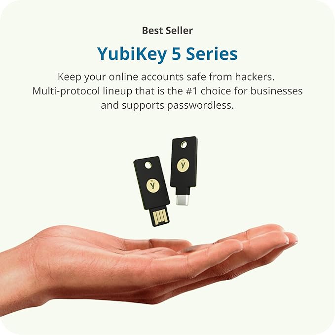 Yubico - YubiKey 5Ci - Two-Factor authentication Security Key for Android/PC/iPhone, Dual connectors for Lighting/USB-C - FIDO Certified