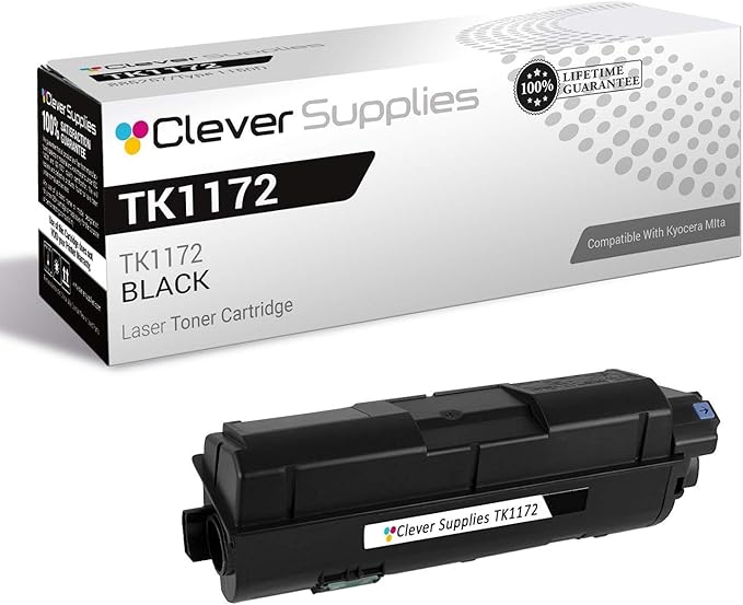 Clever Supplies CS Replacement Toner Cartridge Compatible with Kyocera-Mita TK1172 Black ECOSYS M2040dn, ECOSYS M2540dw, ECOSYS M2640idw Black