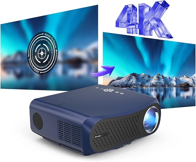 WiFi Bluetooth Smart Home Theater Projector 4K Ultra HD LED High Lumens 1700 ANSI Daytime Movie Gaming Video Proyector HDR10+ Android TV with Apps,Dolby Audio,Auto Focus,HDMI ARC for Ceiling/Room