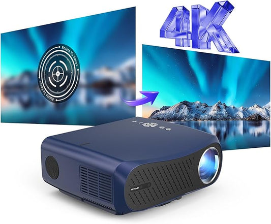 WiFi Bluetooth Smart Home Theater Projector 4K Ultra HD LED High Lumens 1700 ANSI Daytime Movie Gaming Video Proyector HDR10+ Android TV with Apps,Dolby Audio,Auto Focus,HDMI ARC for Ceiling/Room