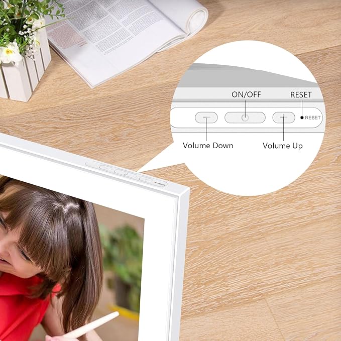 15.6 inch FRAMEO Smart WiFi Digital Photo Frame 1920x1080 FHD IPS LCD Touch Screen, Built in 32GB Memory, Share Moments Instantly via Frameo App from Anywhere, Auto-Rotate, Wall Mountable with VESA