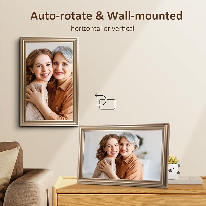 16 Inch Large Digital Picture Frame, Canupdog WiFi Digital Photo Frame with 1080P IPS Touchscreen, 32GB Storage, Auto-Rotate, Wall Mountable, Easy Setup, Slideshow Photos and Videos