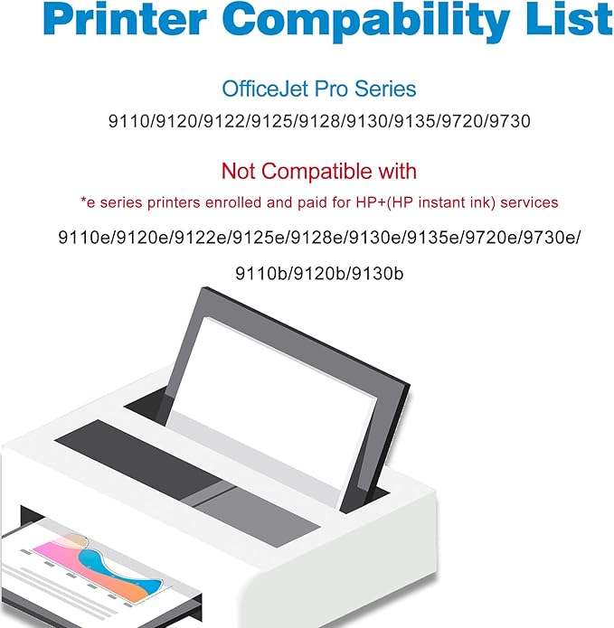 936e Ink Cartridges Replacement for HP 936 936XL Combo Pack for OfficeJet 9122e; Pro 9120e 9120 9125e 9125 9128e 9135e 9135 9110b 9120b 9130b 9130; Pro Wide Format 9730e 9730 Printers- KCMY 4-Pack