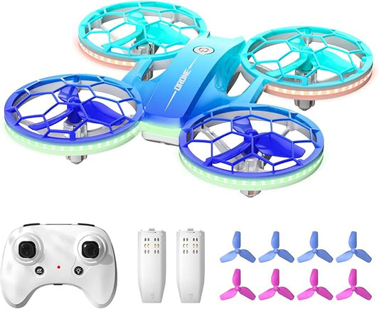 Drone for Kids and Beginners, Quadcopter Indoor Small with 2 Modular Batteries, 360° Flips, 3 Speeds, Auto Hover, LED Lights, Great Christmas Birthday Gift Toy for Boys and Girls