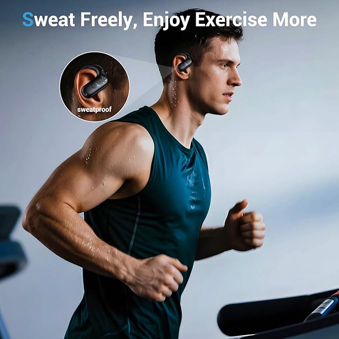 for Wireless Earbuds,Sport Bluetooth 5.4 Headphones,Over Ear Buds with Deep Bass Sound,60H Playtime Clear Calls Earphones Redesigned Comfort Fit with Earhooks for Running,Meeting,Workout