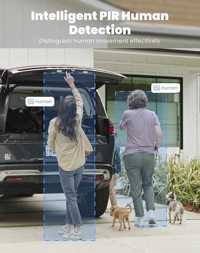 Solar Security Cameras Wireless Outdoor - Battery Power Cameras for Home Security Wifi Cameras Outside Surveillance Camera PTZ 360° Camera System with Floodlight Color Night Vision Motion Sensor Alarm