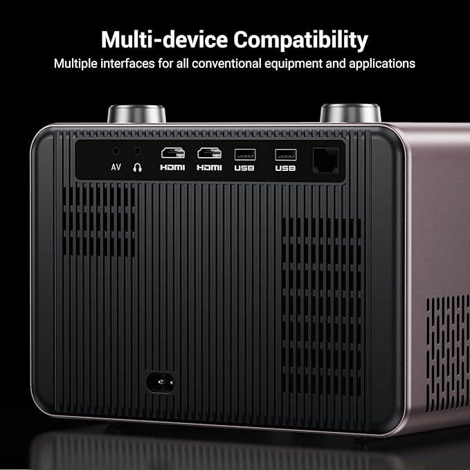 2000 ANSI Netflix Officially Licensed 4K Full HD Outdoor Projector, HAPPRUN Projector with Wifi and Bluetooth, Built-in Apps, Auto Focus, Smart Projector for Movie/Home Theater/Indoor/PS5/PC/Phone