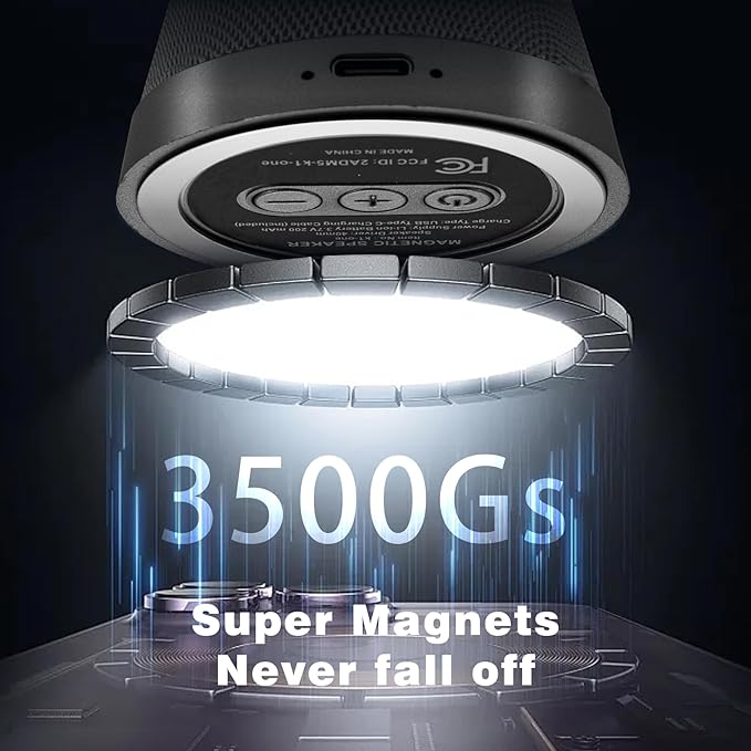 Portable Bluetooth Sound, Magnetic Portable Wireless Speaker, IPX6 Waterproof Small Bluetooth Speaker, Outdoor Magnetic Phone Holder, Small Outdoor Wireless Sound (Elegant Black)