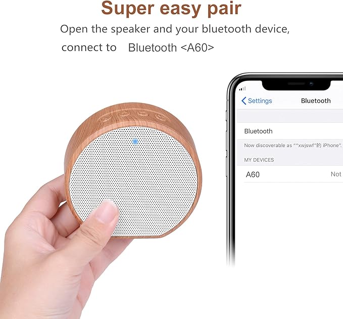 Wireless Speakers, Portable Bluetooth Speaker with IPX4 Waterproof, Perfect Small Size, HD Sound, Wireless Bluetooth Speaker for Home Office Bookshelf Outdoor Travel Camping-White