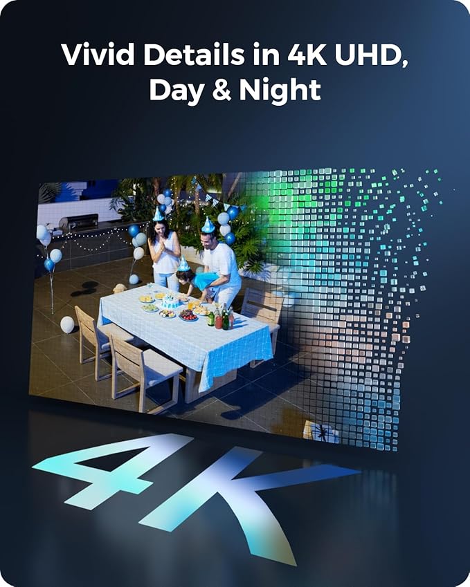 REOLINK 4K Solar Security Cameras Wireless Outdoor, 360° Pan Tilt, 8MP Color Night Vision, 2.4/5 GHz Wi-Fi 6, No Monthly Fee, Home Hub Compatible, Argus PT 4K+ 3W Solar Panel (Black)