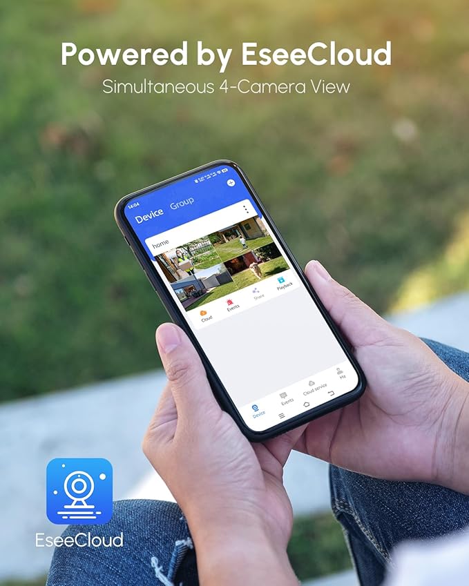 2K/4MP Solar Security Cameras Wireless Outdoor, 4 Battery Cameras with 4 Solar Panels, 5GHz & 2.4GHz WiFi, Spotlight Color Night Vision, PIR Motion Sensor, APP Remote Access for Home Security