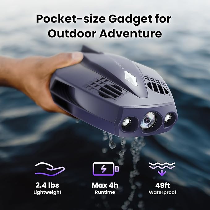CHASING DORY Underwater Drone - Palm-Sized 1080p Full HD Underwater Drone with Camera for Real Time Viewing, APP Remote Control (Purple)