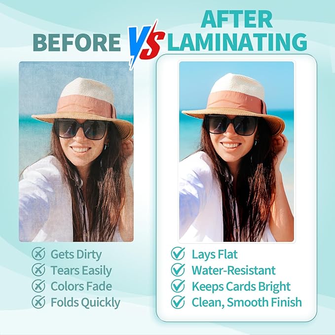 Binditek 100 Pack Thermal Laminating Pouches, 5mil Laminating Sheets, 2.5 x 4.25 Inches, ID Badge Without Clip, Ultra Clear, HeatSeal, Glossy, School Office Supplies