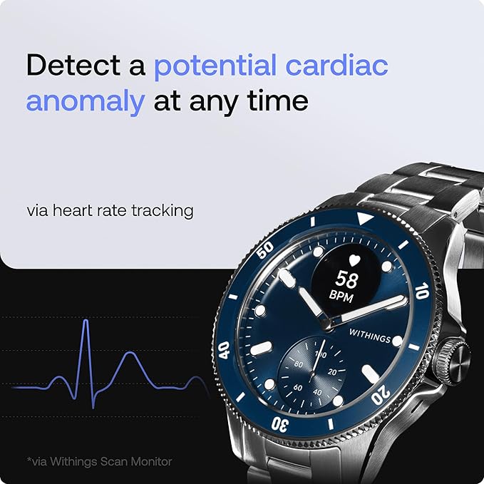 WITHINGS Scanwatch Nova - Heart Health Hybrid Smart Watch for Men & Women - SPO2, Temperature Monitoring, Sleep, Respiratory Health, Cycle Monitoring, 30-day Battery Life, Apple iOS/Android