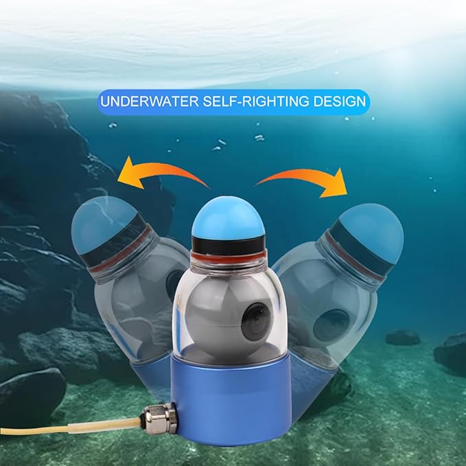 WiFi 360° Fish Finder Underwater Fishing Camera with WiFi Adapter, Infrared Night Vision Light Self-Righting and Temperature Detection