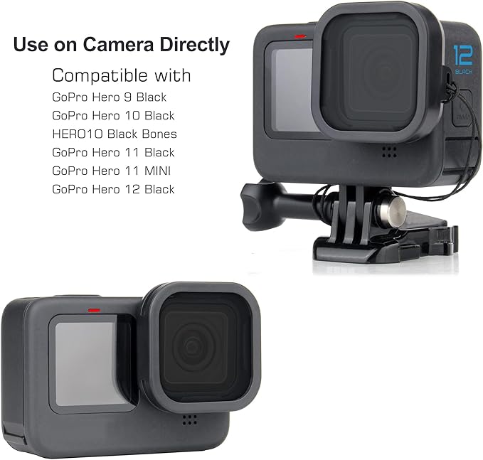 4 Pack Camera Lens Filter ND8 ND16 ND32 ND64 for GoPro Hero 12/11/10/9 Black, Neutral Density Lens Filters, Multi Coated Optical Glass, Lens Protector Go Pro ND Filter Accessories Accessory